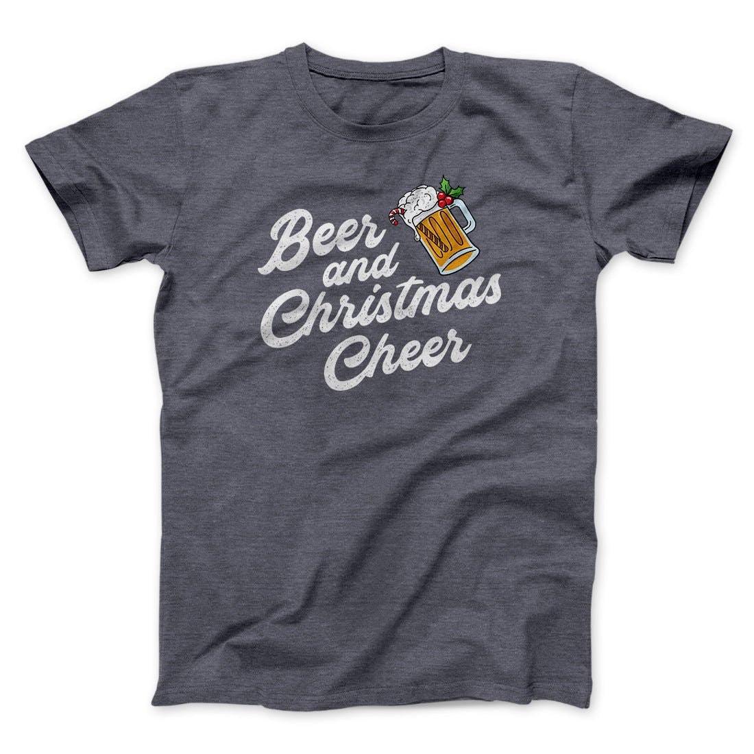 Beer And Christmas Cheer Unisex T-Shirt - Soft Cotton Crew Neck Graphic Tee