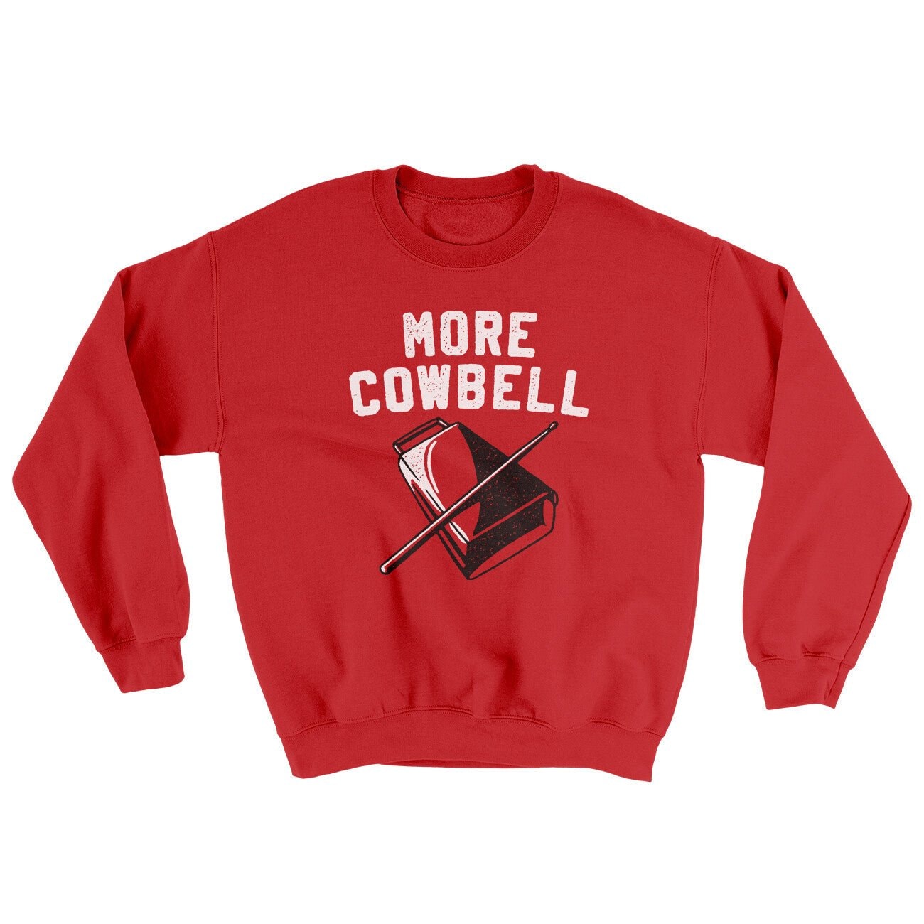 More Cowbell Ugly Sweater - Soft 50/50 Cotton Poly Crewneck Sweatshirt