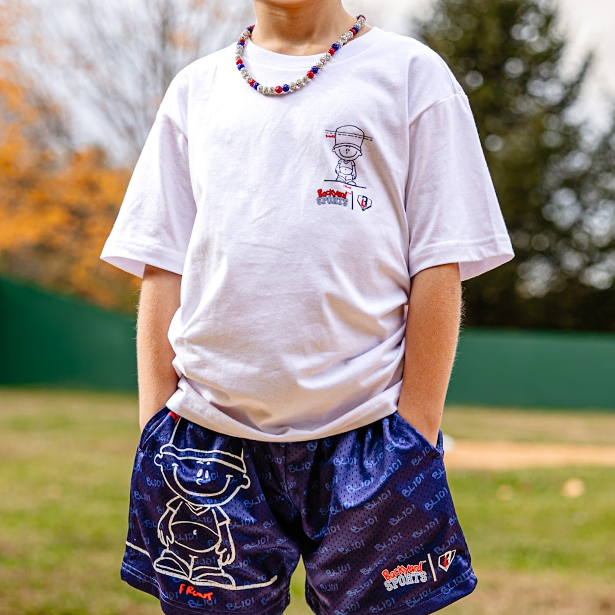 Backyard Legends Mesh Shorts - Allover Pattern, 5" Inseam, Polyester