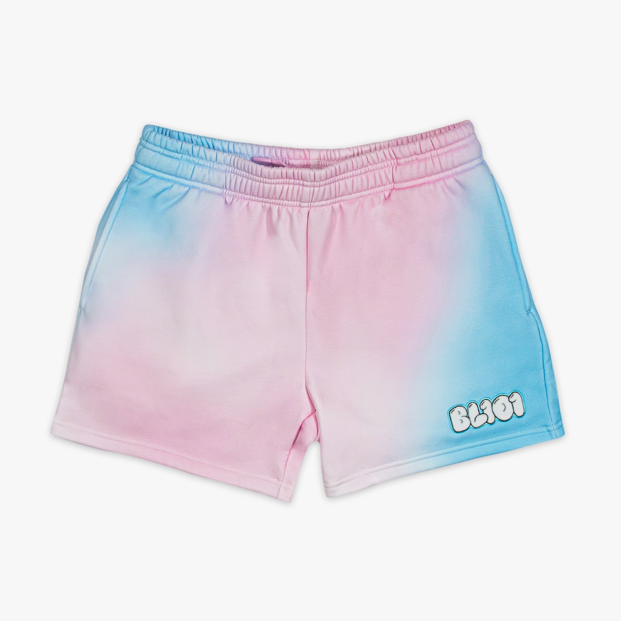 Cotton Candy Sweatshorts - Bubble Gum Fleece Shorts with Chenille Patch