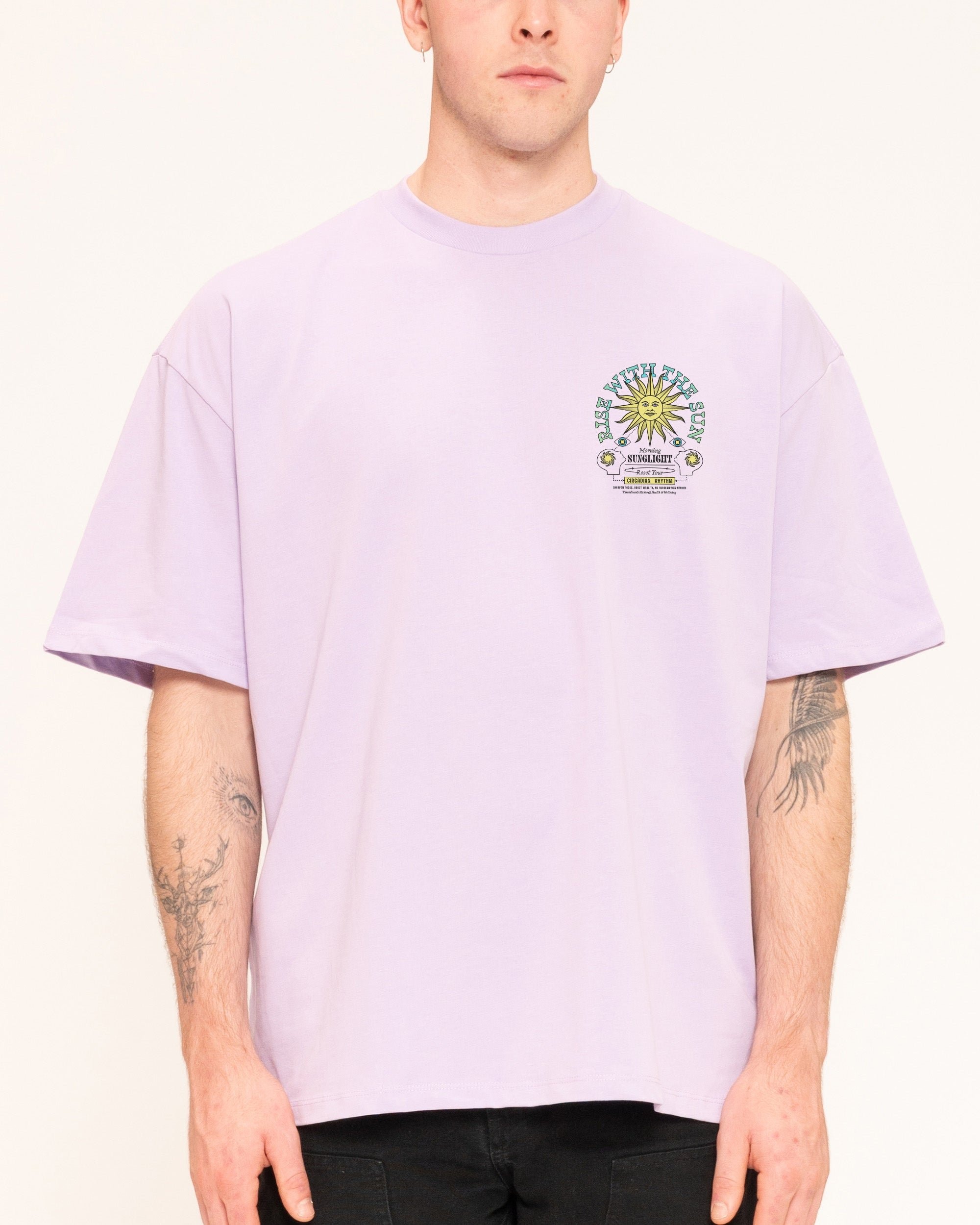Rise With The Sun Oversized Graphic Tee - Threadheads Unisex 90s Boxy Fit 100% Combed Cotton
