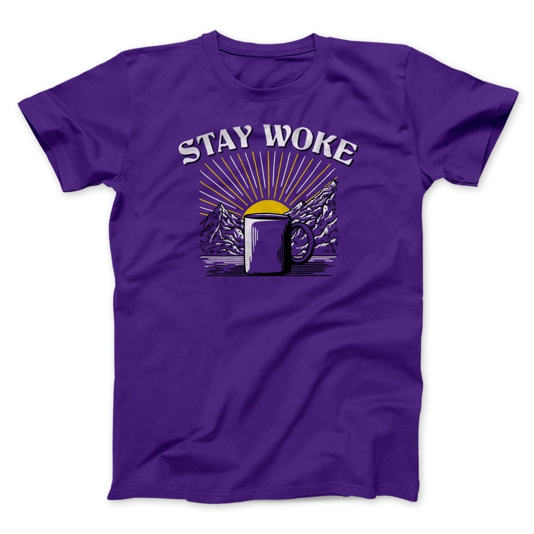 Stay Woke Coffee Funny Unisex T-Shirt - Soft Cotton Crew Neck Tee