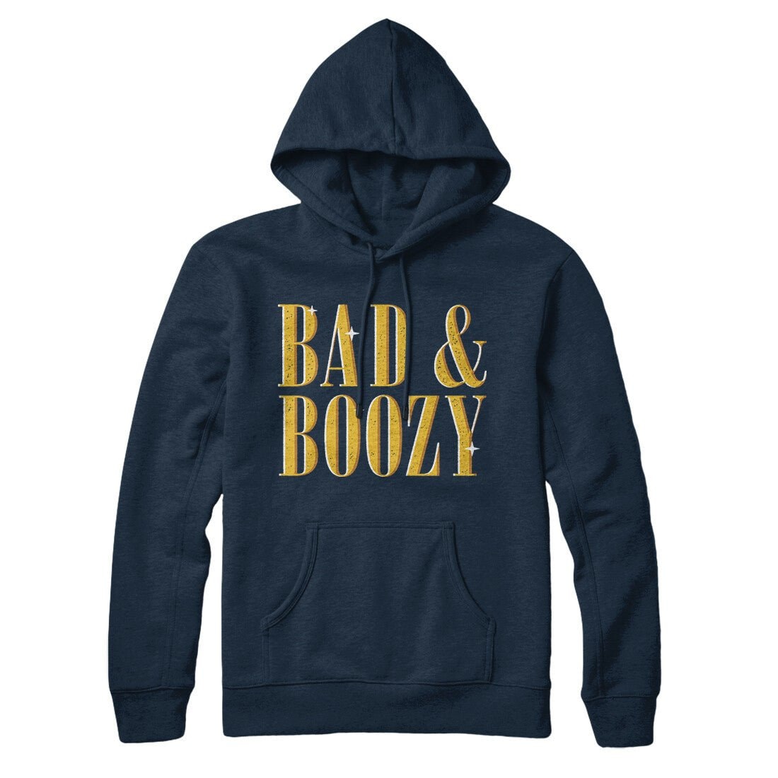 Bad And Boozy Unisex Pullover Hoodie - Cotton Polyester Blend, Loose Fit