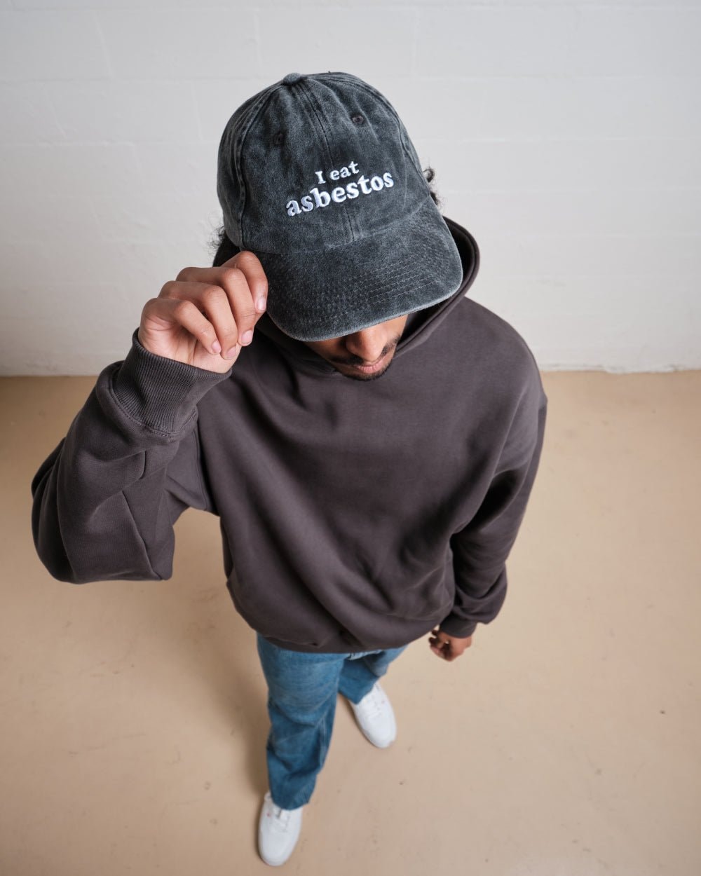 I Eat Asbestos Acid Wash Cotton Hat - Embroidered Threadheads Design