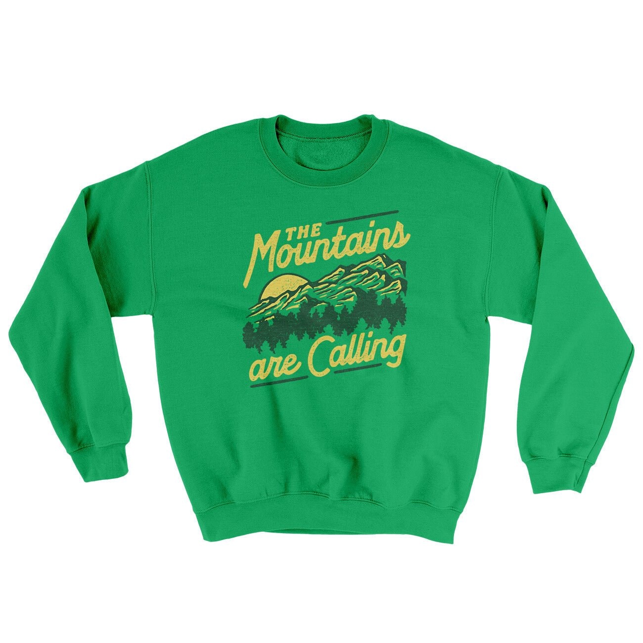 The Mountains Are Calling Ugly Sweater - Soft Cotton/Poly Crewneck Sweatshirt