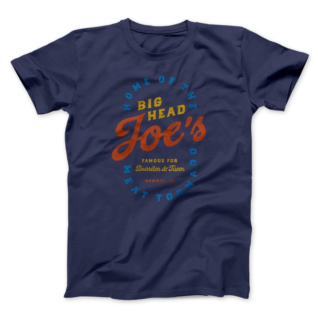 Big Head Joe's Men/Unisex T-Shirt Pawnee Meat Tornado Graphic Soft Cotton Crew Neck Tee