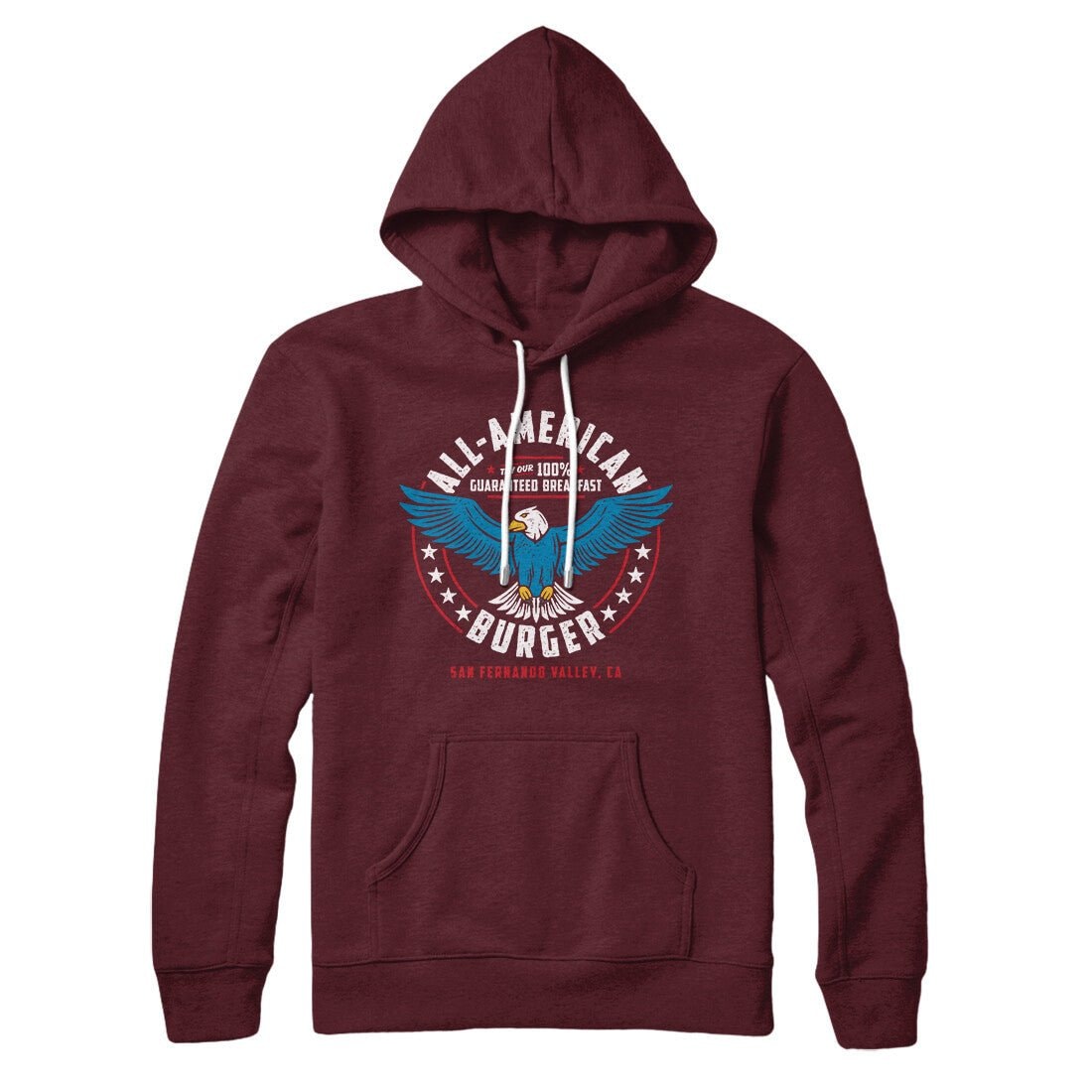 All American Burger Hoodie - Unisex Cotton Polyester Pullover with Kangaroo Pocket