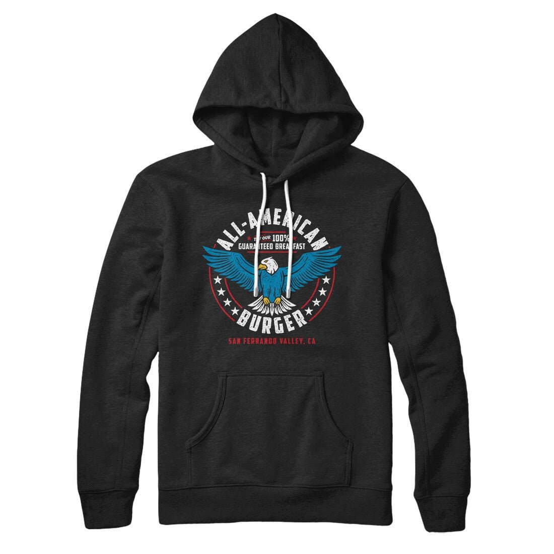 All American Burger Hoodie - Unisex Cotton Polyester Pullover with Kangaroo Pocket