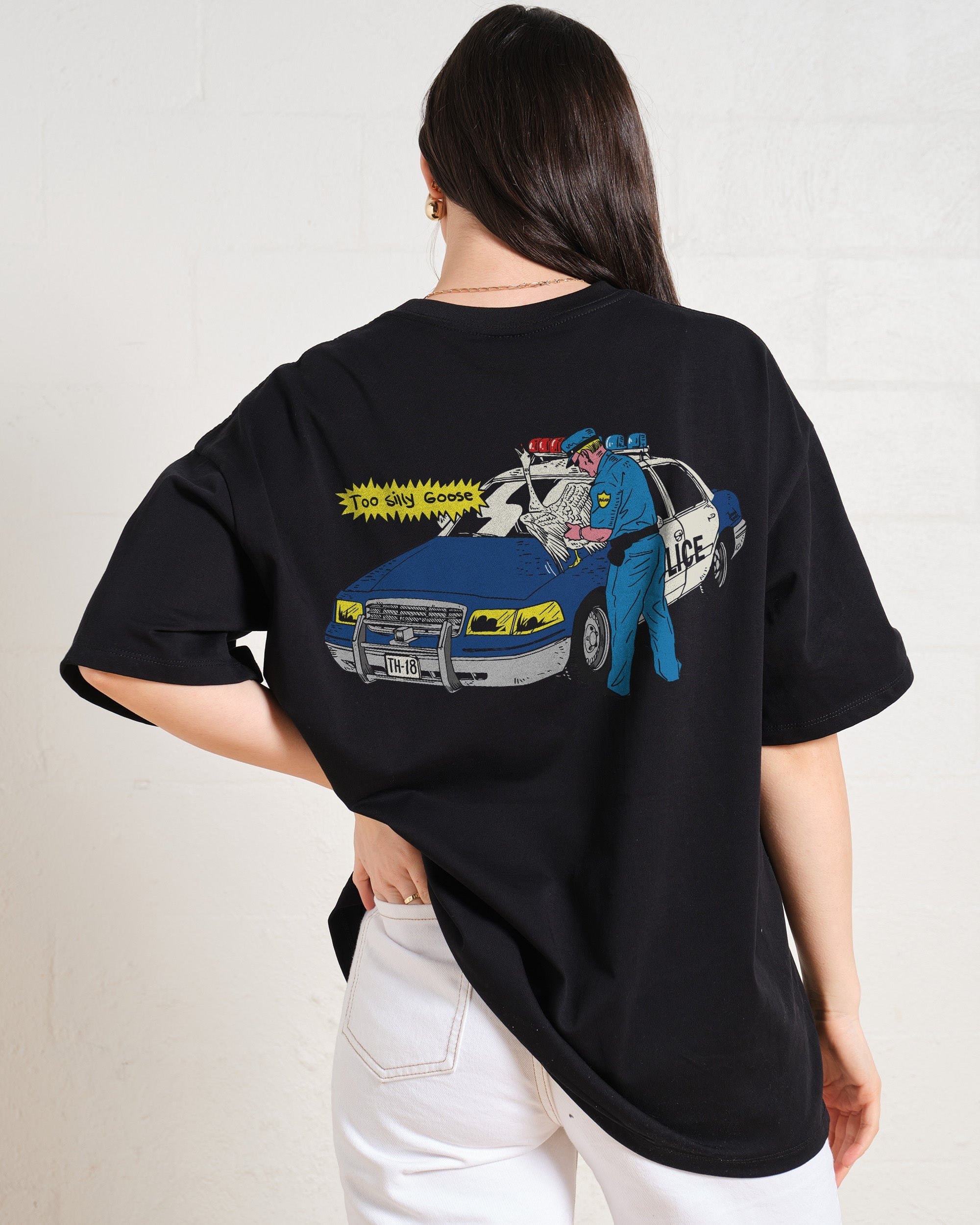 Too Silly Goose Oversized Graphic Tee Unisex 90s Boxy Fit 100% Combed Cotton