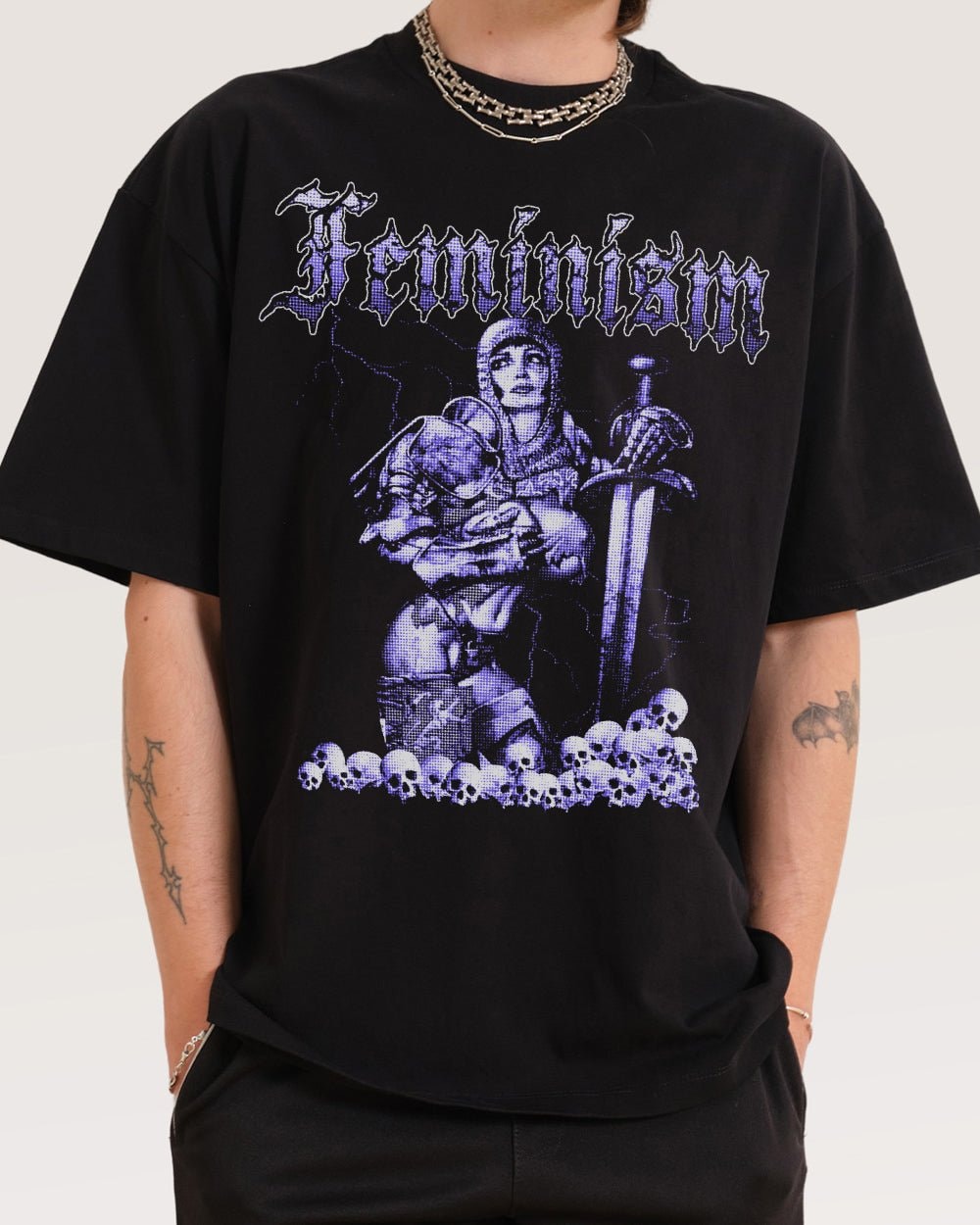 Feminism Oversized Graphic Tee Unisex 90s Boxy Fit 100% Combed Cotton