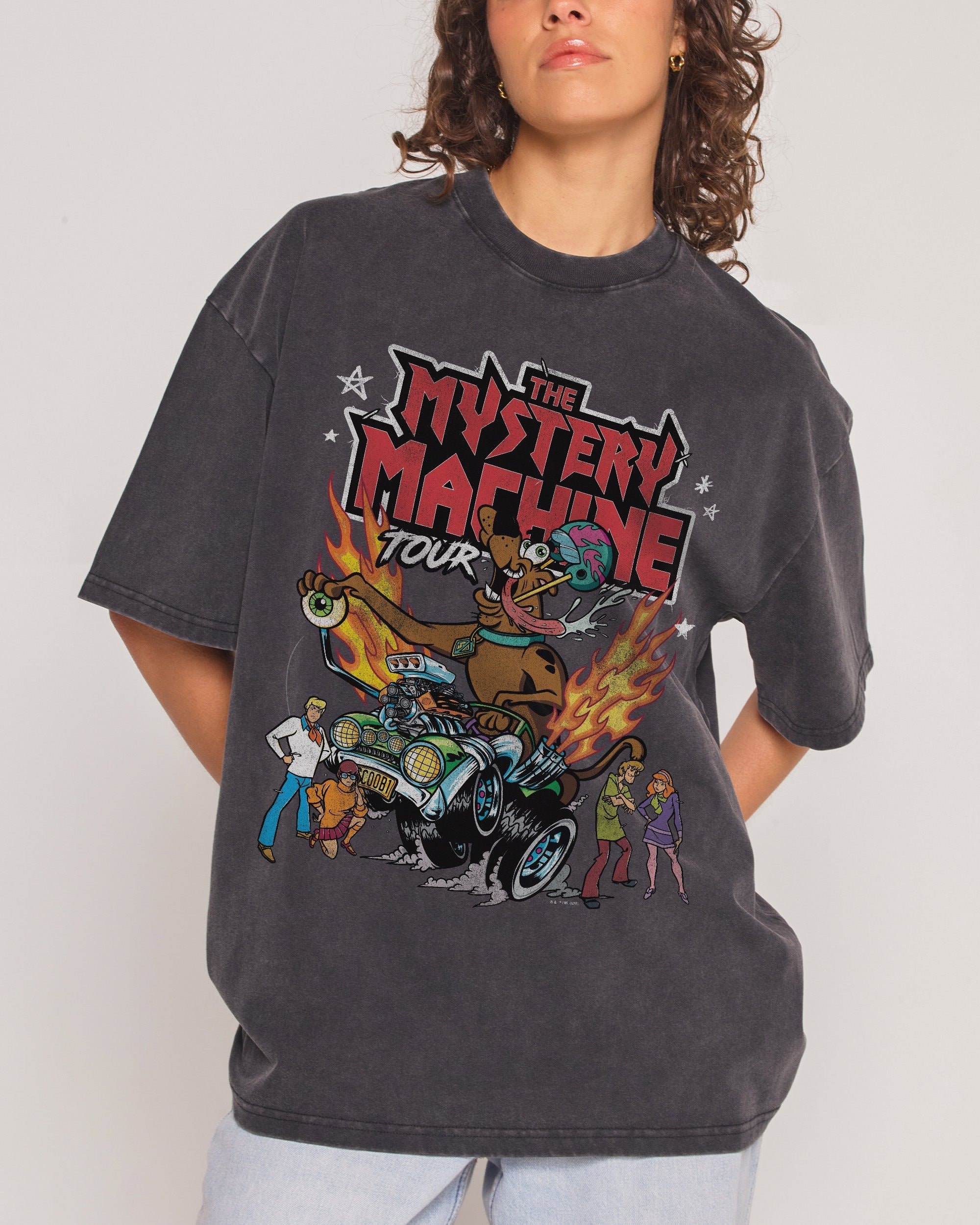 Scooby-Doo Mystery Machine Tour Oversized Graphic Tee - Unisex 100% Combed Cotton