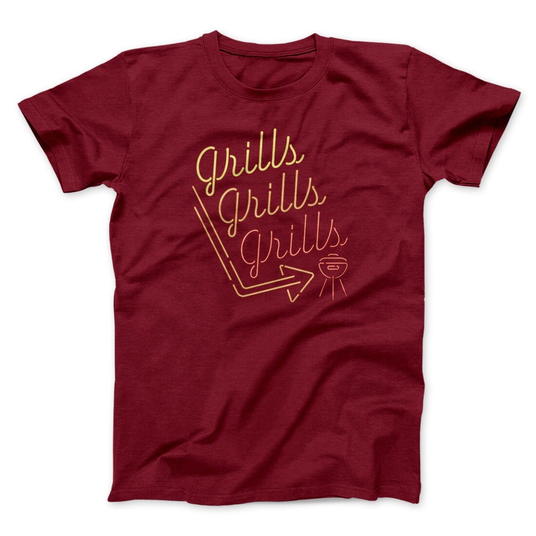 Grills Grills Grills Unisex T-Shirt BBQ Funny Graphic Cotton Tee