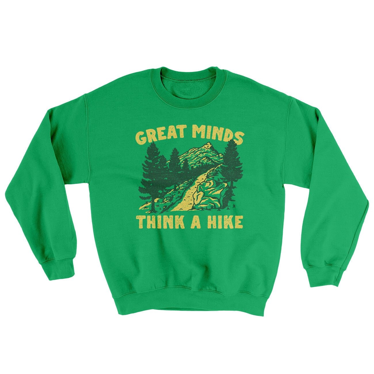 Great Minds Think A Hike Ugly Sweater - Men's Crewneck Sweatshirt