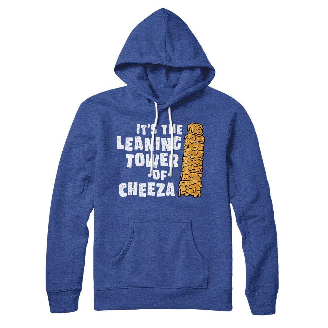 Leaning Tower of Cheeza Pullover Hoodie - Unisex Cotton Polyester Loose Fit