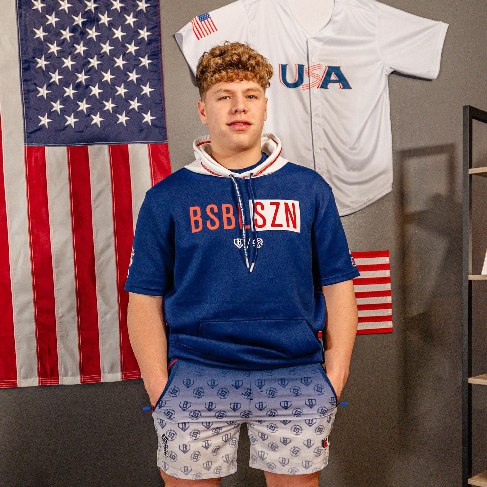 Pro Series Youth Shorts V2 with Liner - USA, 5" Inseam, Breathable Polyester Spandex