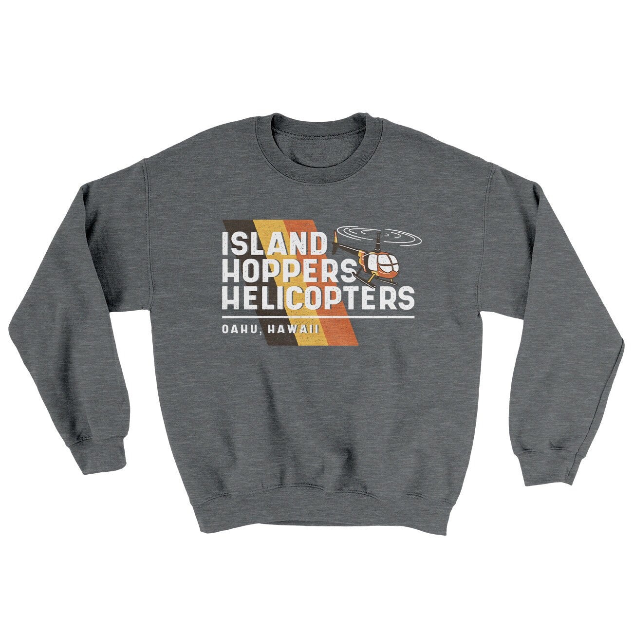 Island Hoppers Helicopters Ugly Sweater Crewneck Sweatshirt
