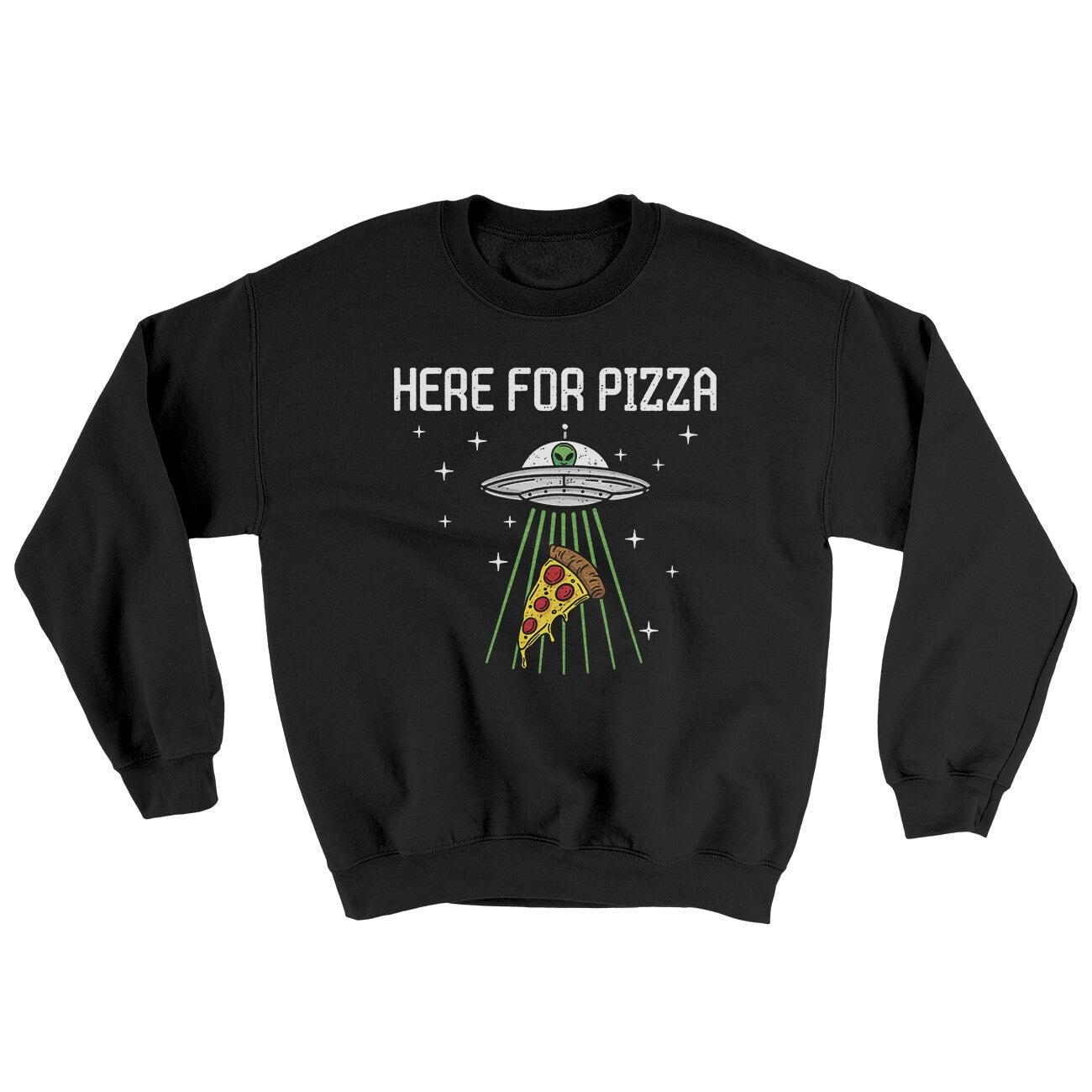 Here For The Pizza Ugly Sweater - Crewneck Sweatshirt