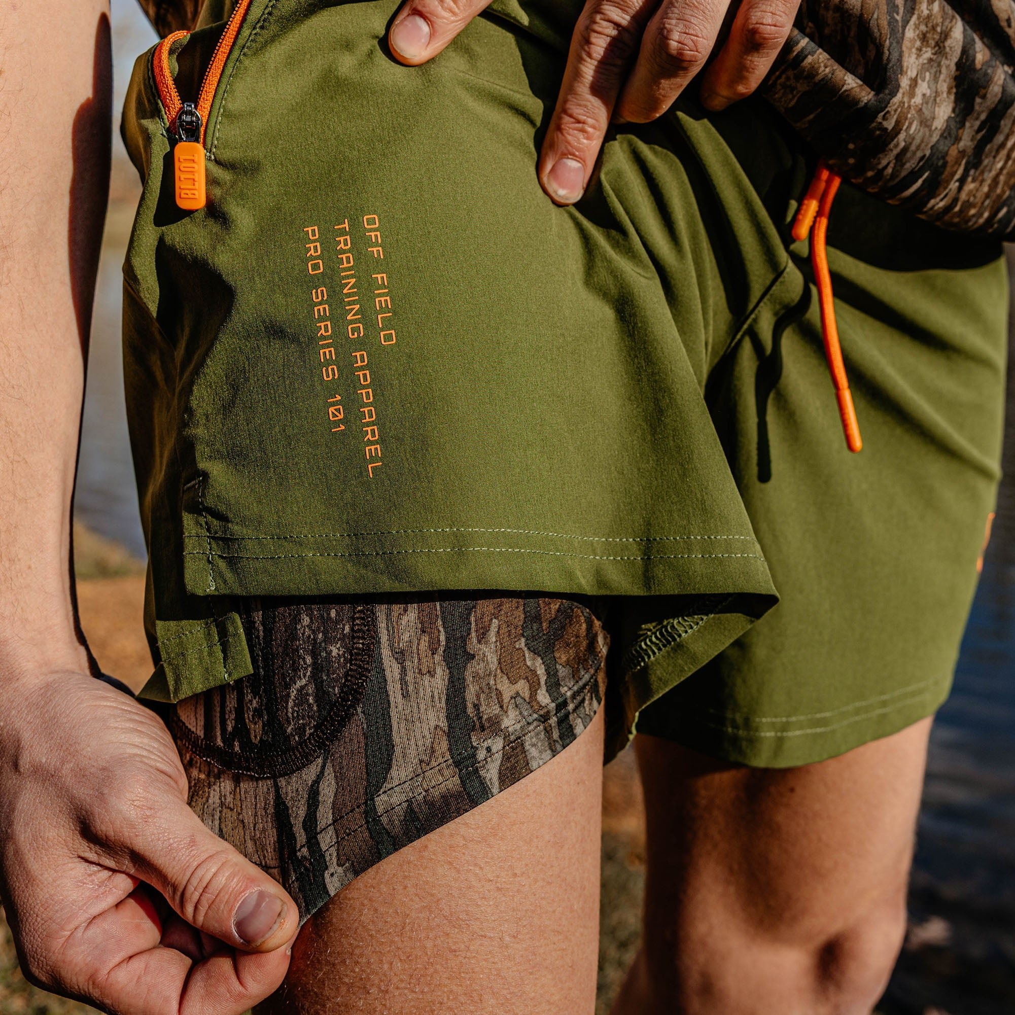 Realtree Pro Series Shorts V2 with Liner - Olive Green/Legacy - Men's 5" Inseam