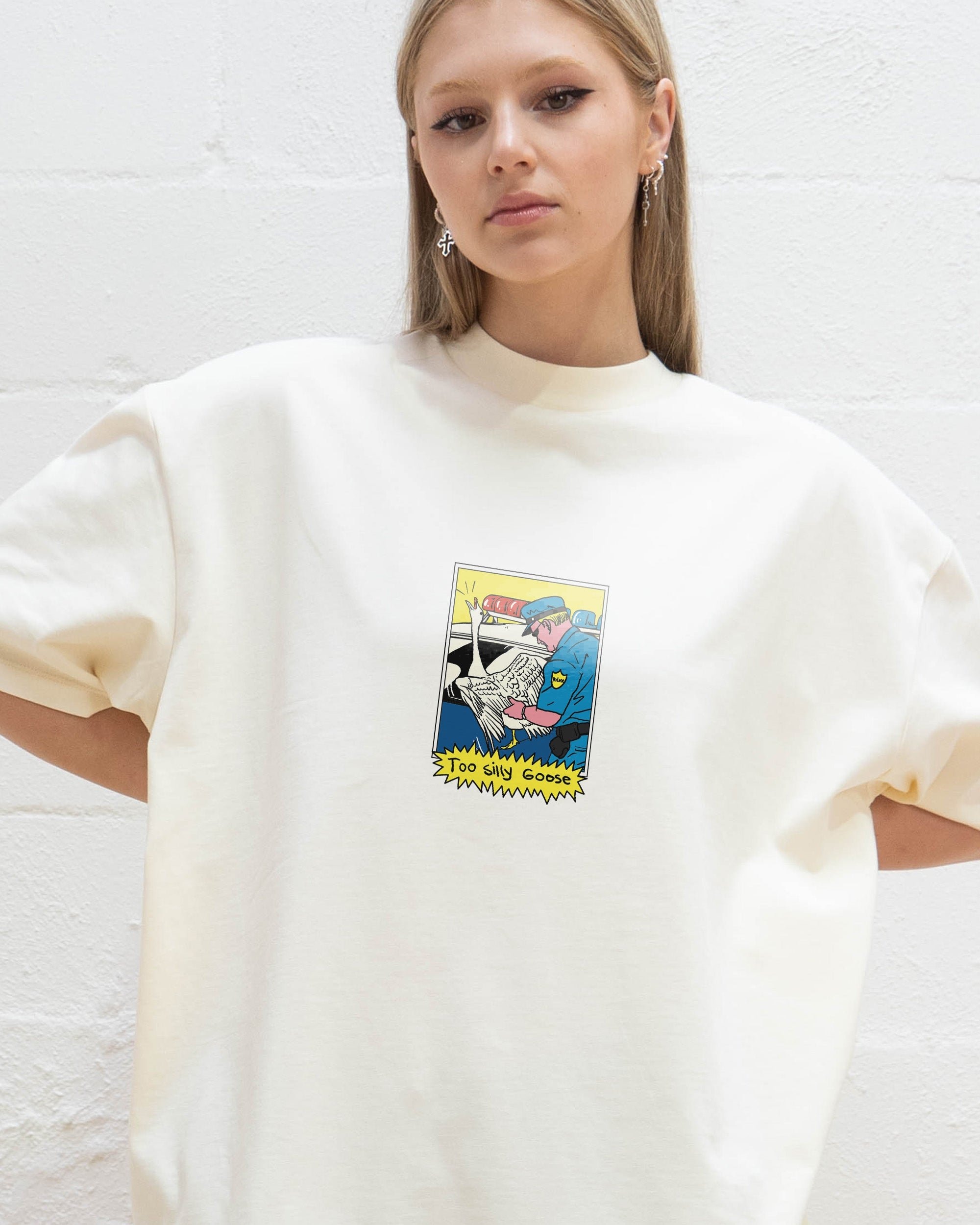 Too Silly Goose Oversized Graphic Tee Unisex 90s Boxy Fit 100% Combed Cotton