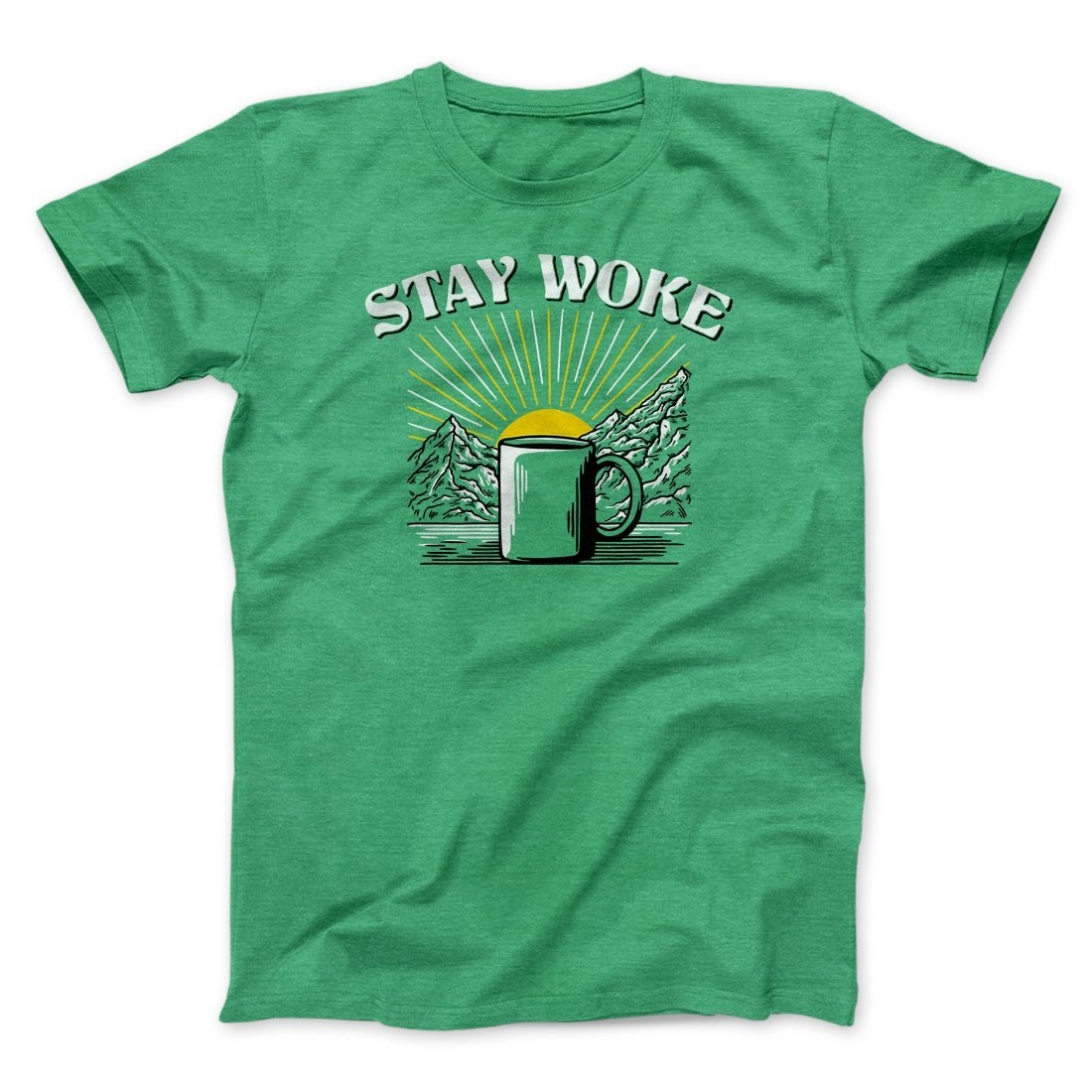 Stay Woke Coffee Funny Unisex T-Shirt - Soft Cotton Crew Neck Tee
