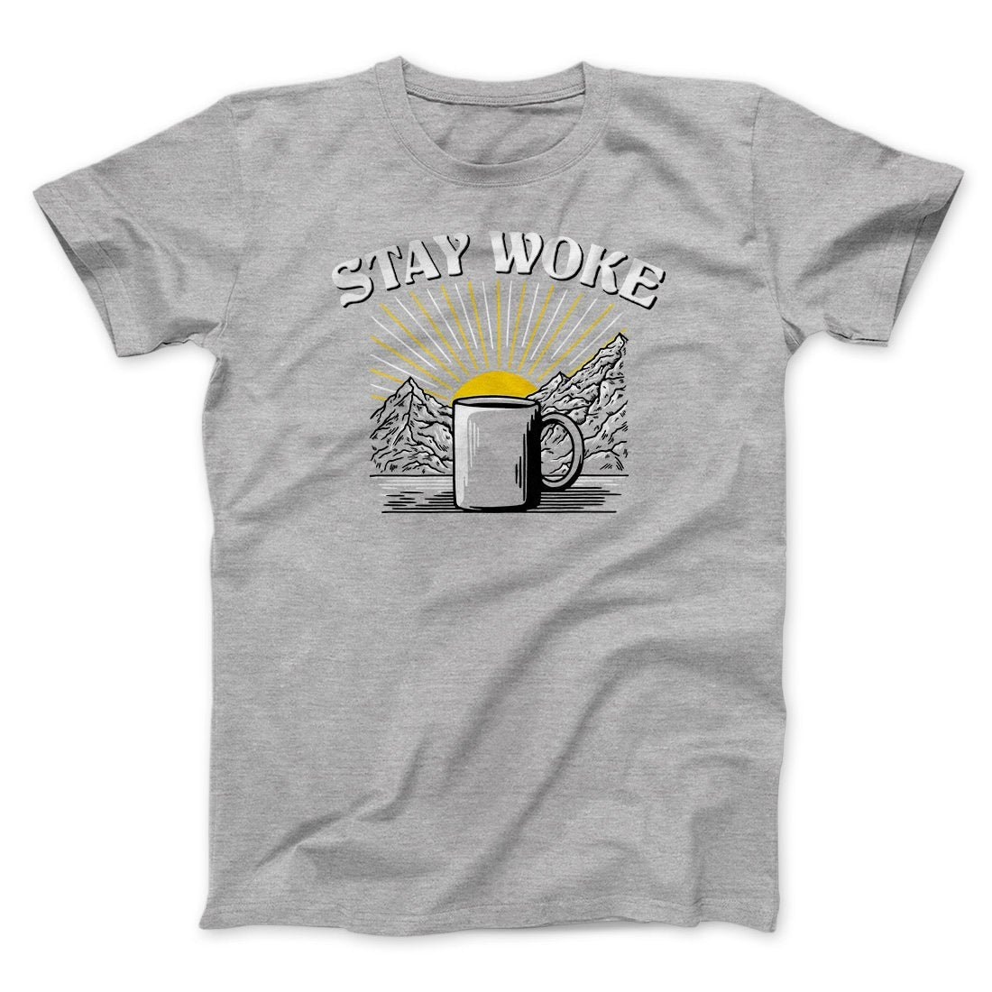 Stay Woke Coffee Funny Unisex T-Shirt - Soft Cotton Crew Neck Tee