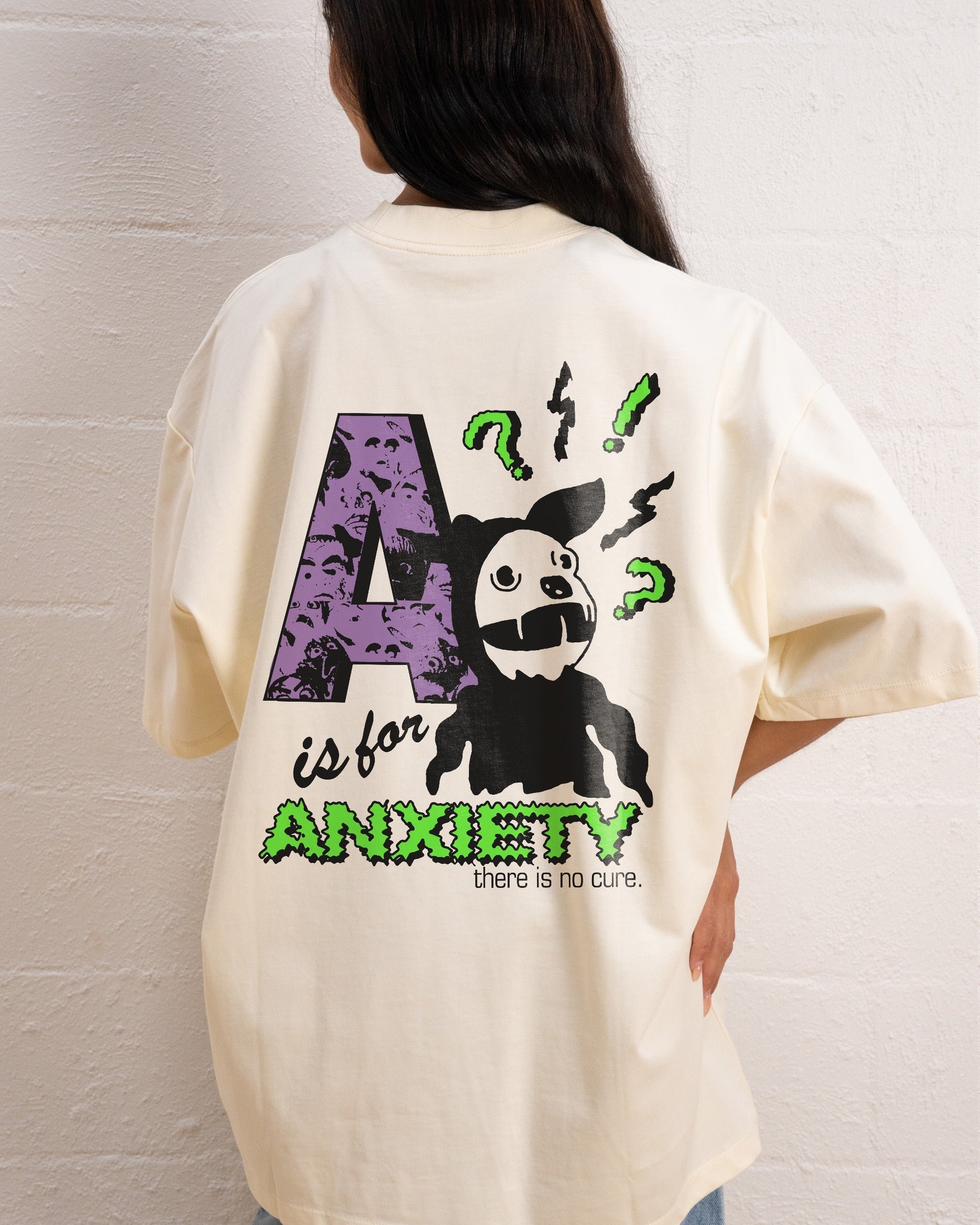 A Is For Anxiety Oversized Graphic Tee - Unisex 100% Combed Cotton Heavyweight 275gsm