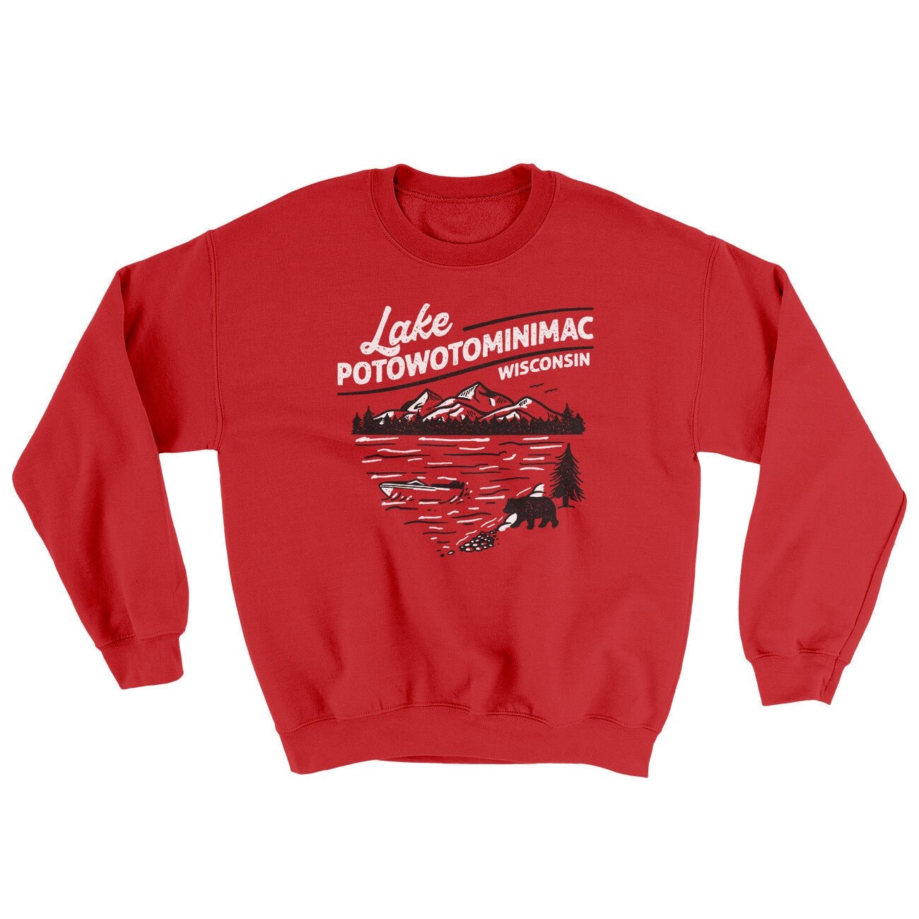 Lake Potowotominimac Ugly Sweater Crewneck Sweatshirt