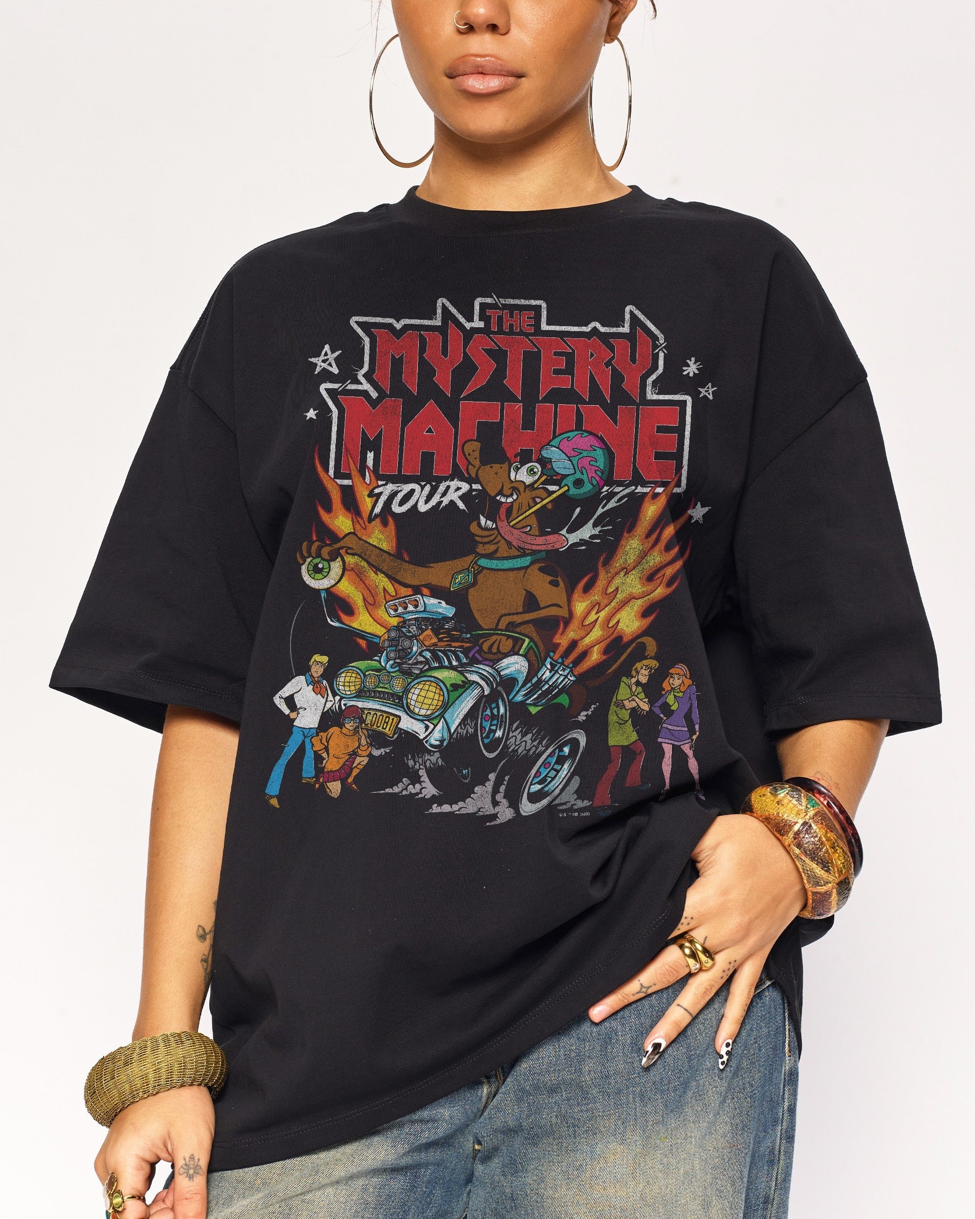 Scooby-Doo Mystery Machine Tour Oversized Graphic Tee - Unisex 100% Combed Cotton