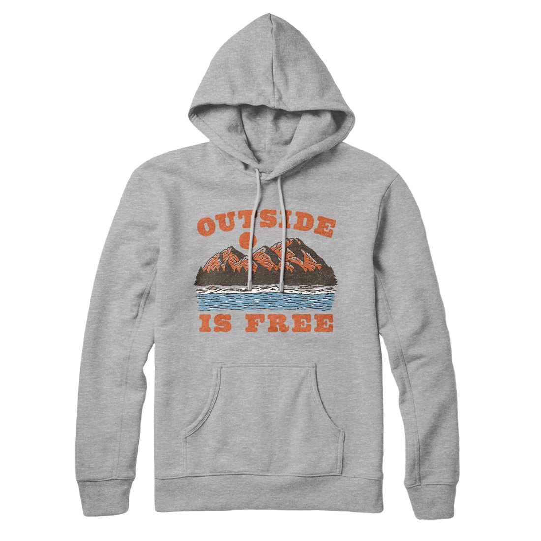 Outside Is Free Unisex Pullover Hoodie - Cotton Polyester Blend, Loose Fit