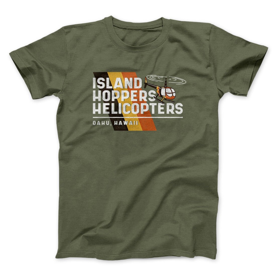 Island Hoppers Helicopters Unisex T-Shirt - Soft Cotton Blend, Vintage Fit