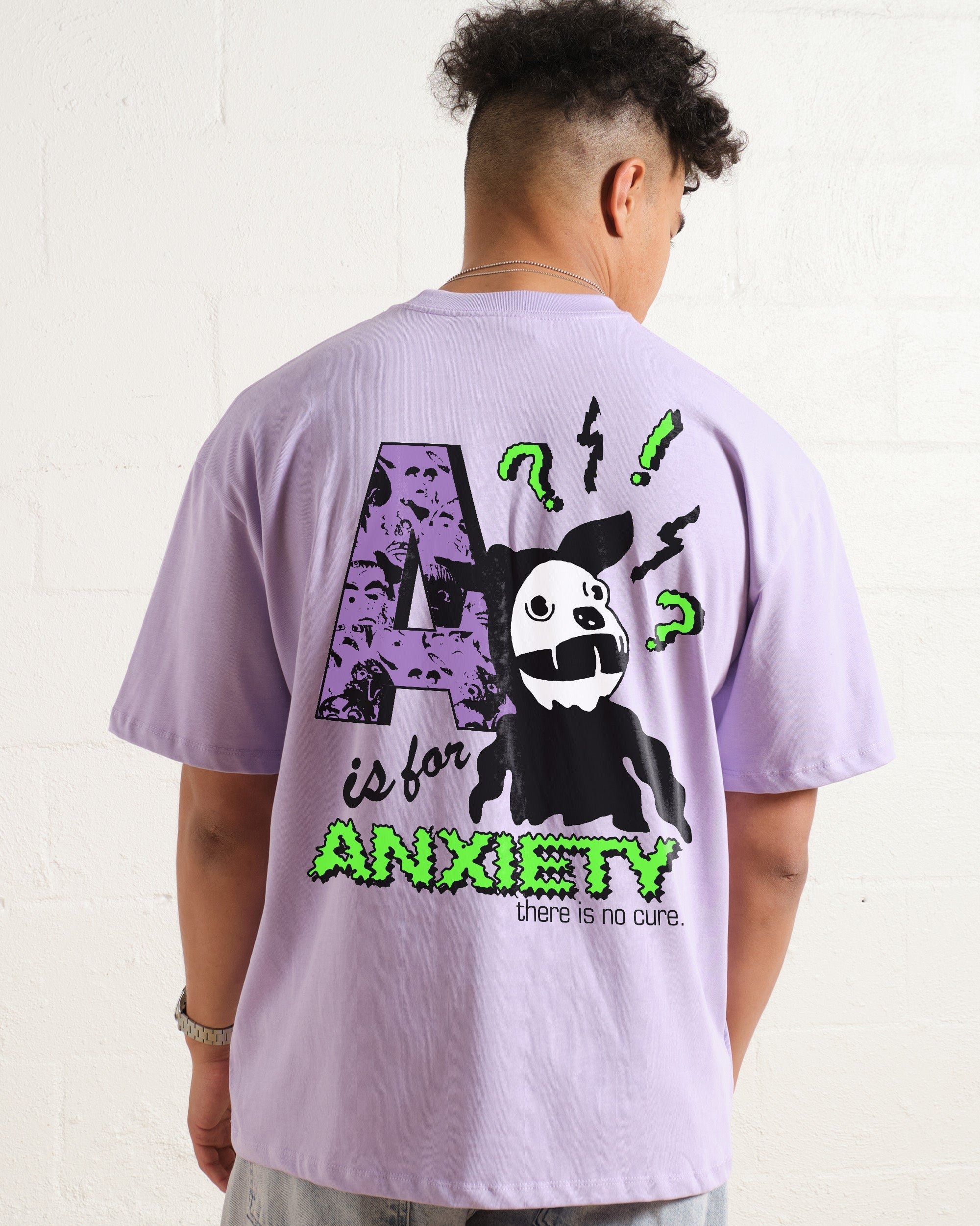 A Is For Anxiety Oversized Graphic Tee - Unisex 100% Combed Cotton Heavyweight 275gsm