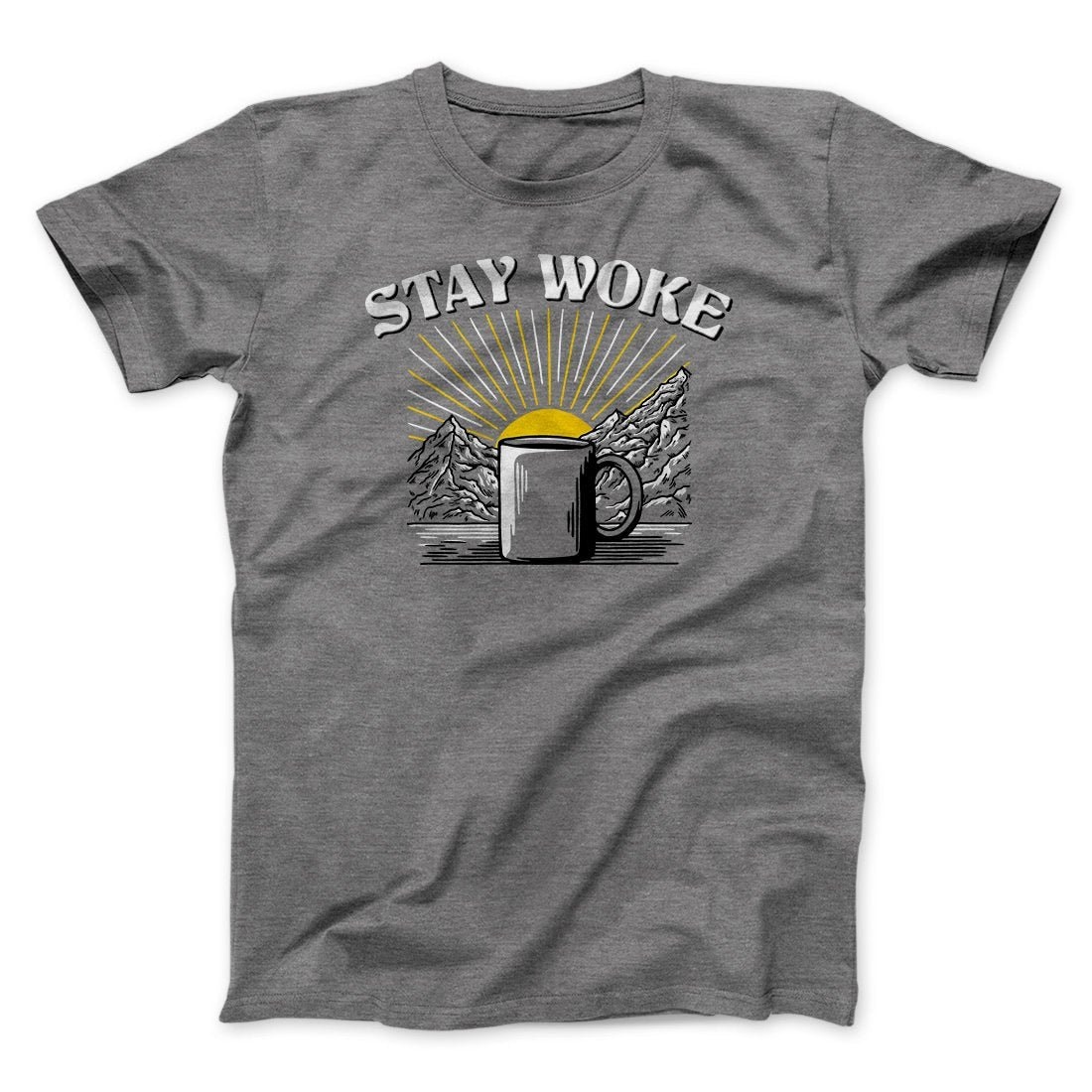 Stay Woke Coffee Funny Unisex T-Shirt - Soft Cotton Crew Neck Tee